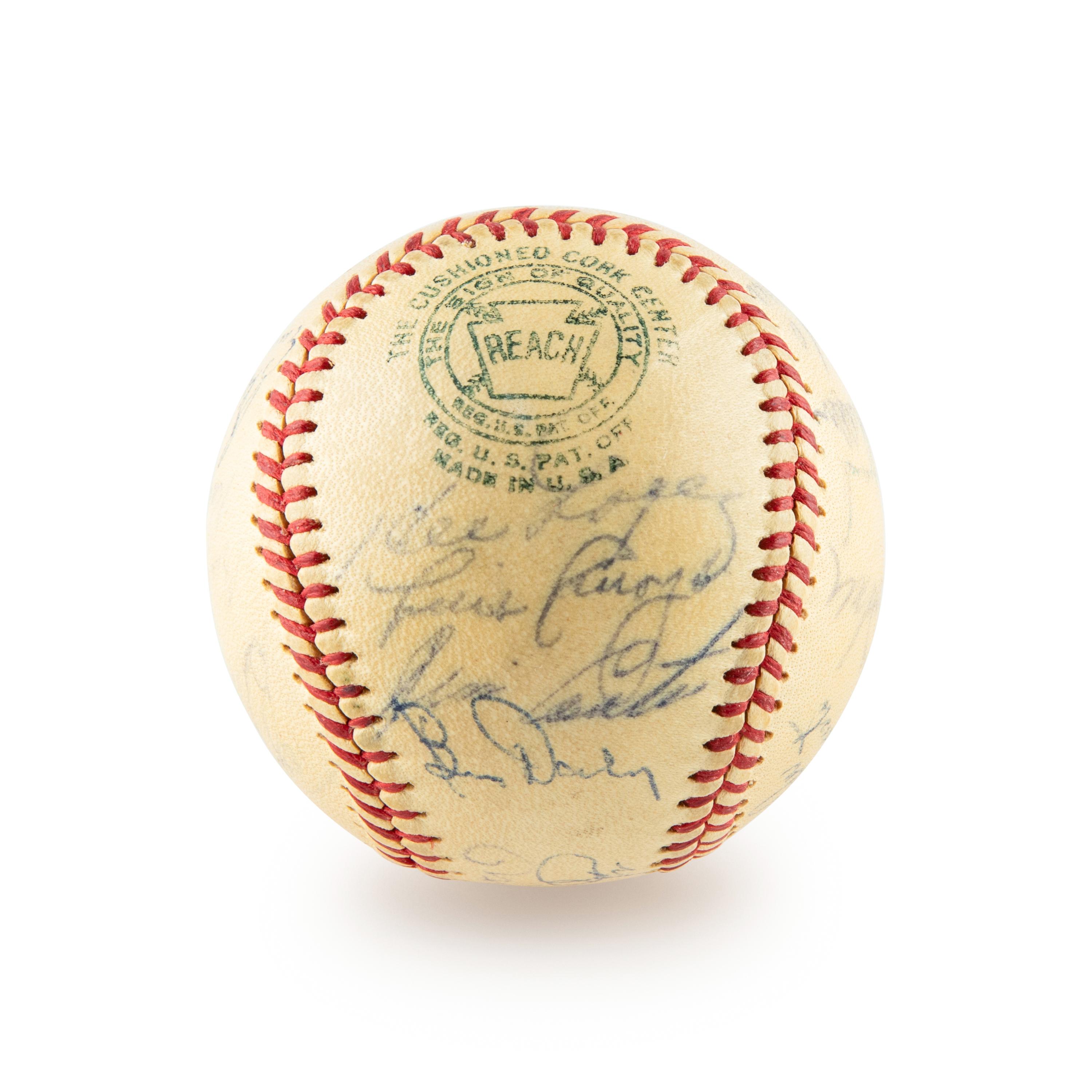 A 1961 New York Yankees Team Signed Autograph Baseball Including Roger Maris (Beckett Authentication Services) - 25 Signatures