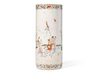 A Chinese Famille Rose-Decorated Porcelain "Boys" Hat Stand