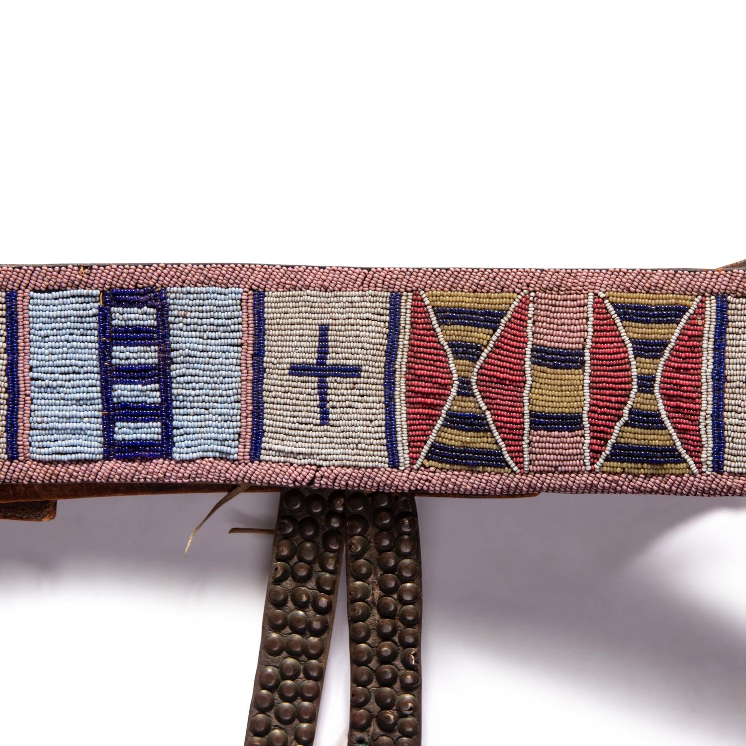 Apsáalooke [Crow] Beaded Belt, with Tacked Drops