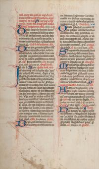 [MANUSCRIPT LEAF -- MISSAL]. One leaf on vellum, in Latin. England?, ca 1375.