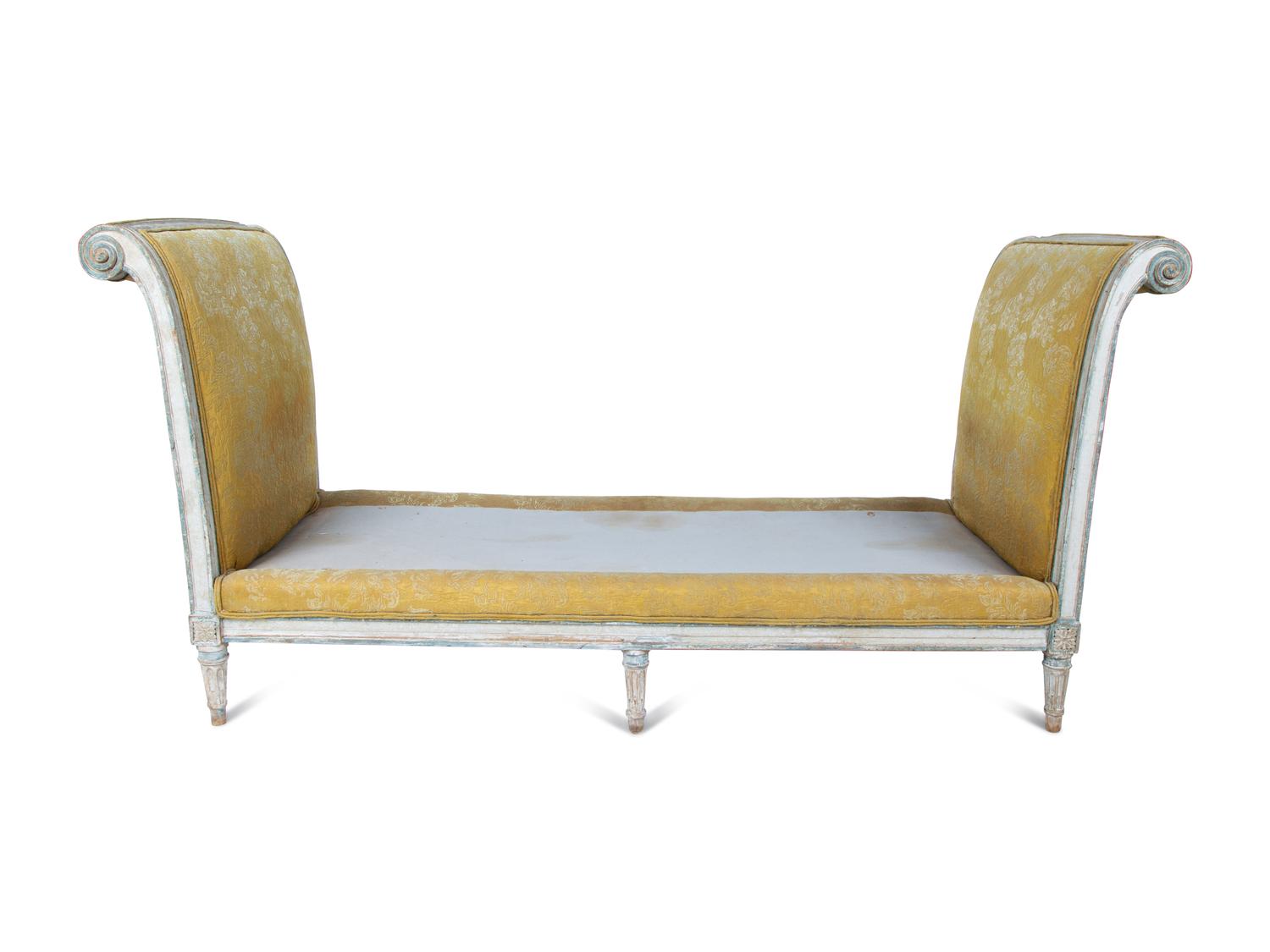A Louis XVI Gray-Painted Daybed — 19TH CENTURY