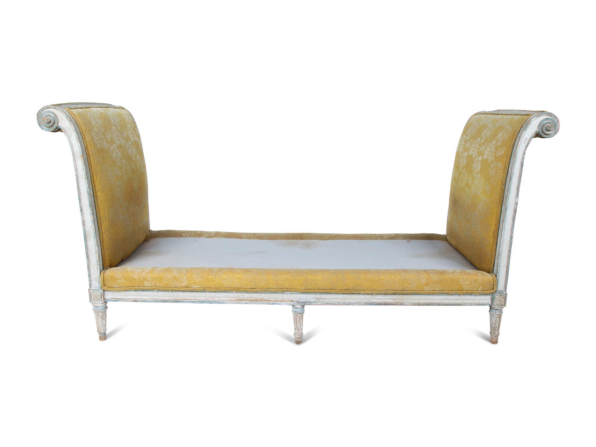A Louis XVI Gray-Painted Daybed — 19TH CENTURY
