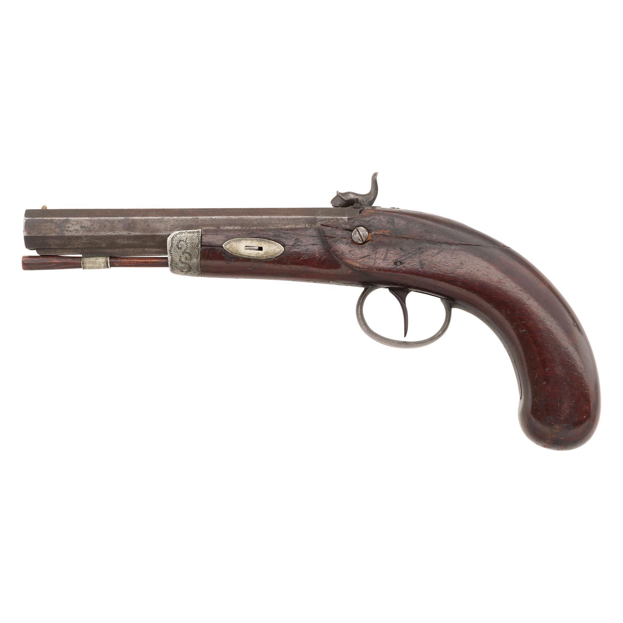 St. Louis Percussion Pistol from the DeWitt R. Pourie Collection, Possibly Attributed to Hawken