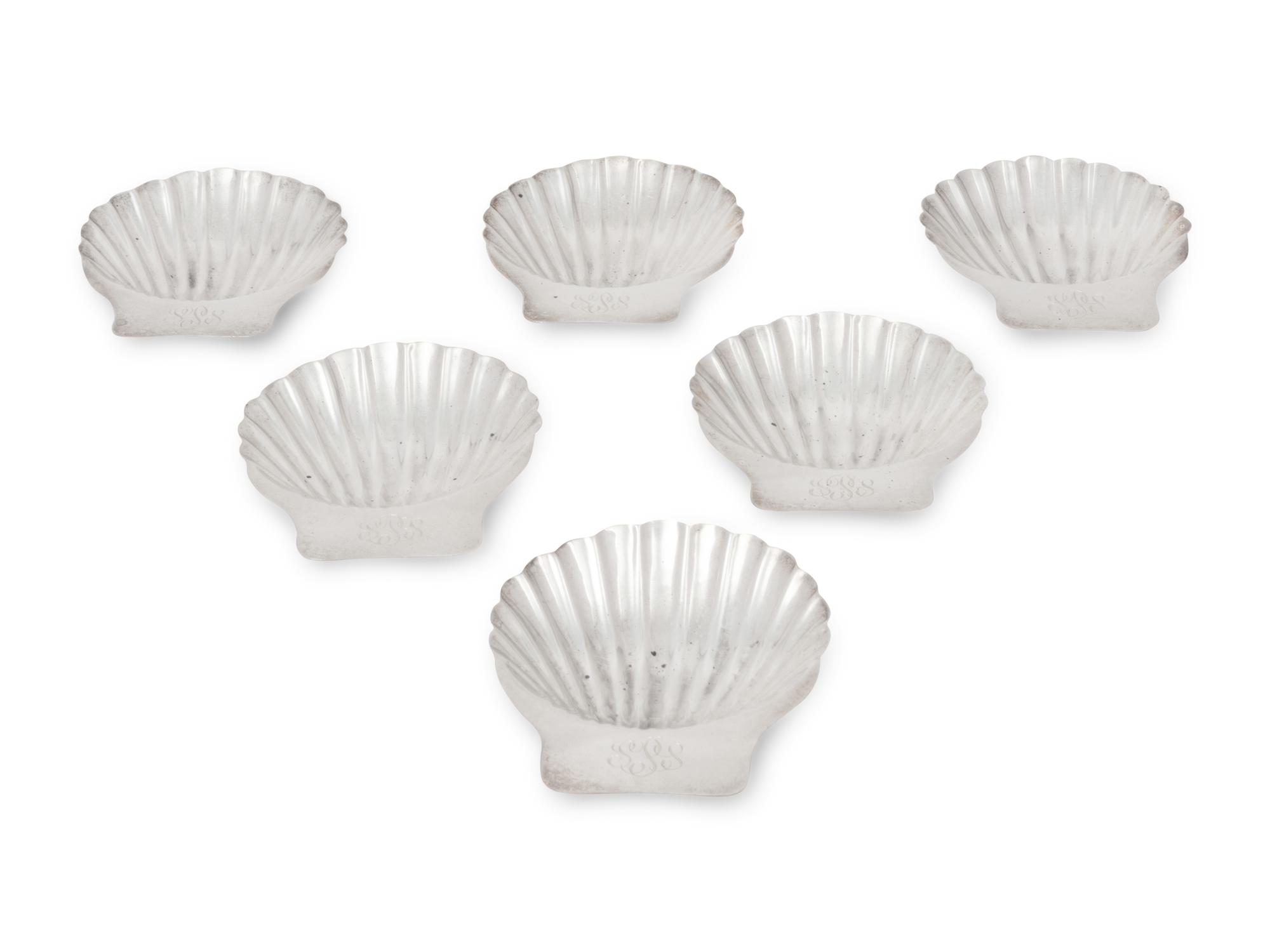 Six Mexican Silver Shell-Shaped Dishes