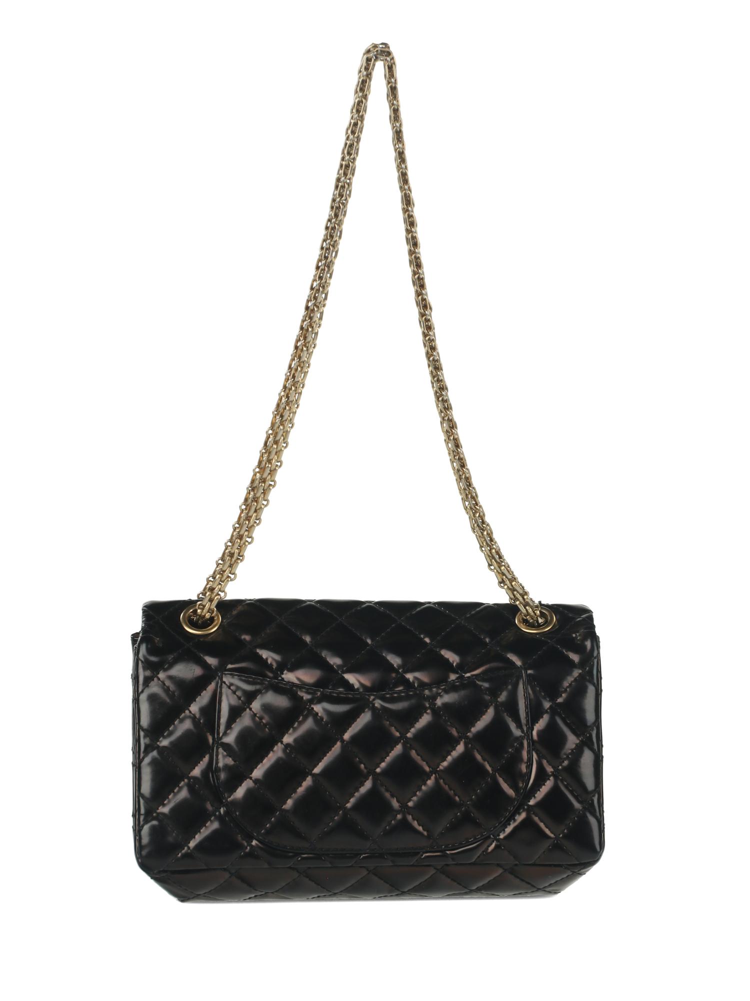 Chanel 2.55 Reissue Flap Bag in Black Patent Leather
