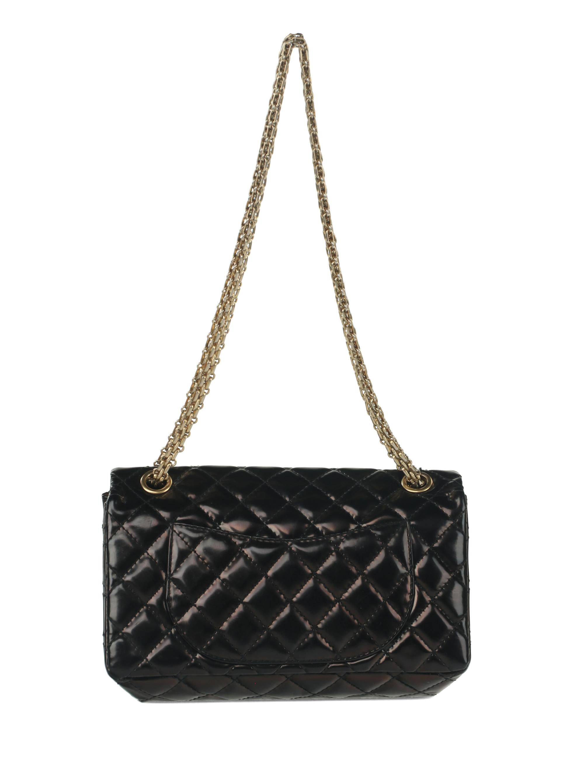 Chanel 2.55 Reissue Flap Bag in Black Patent Leather