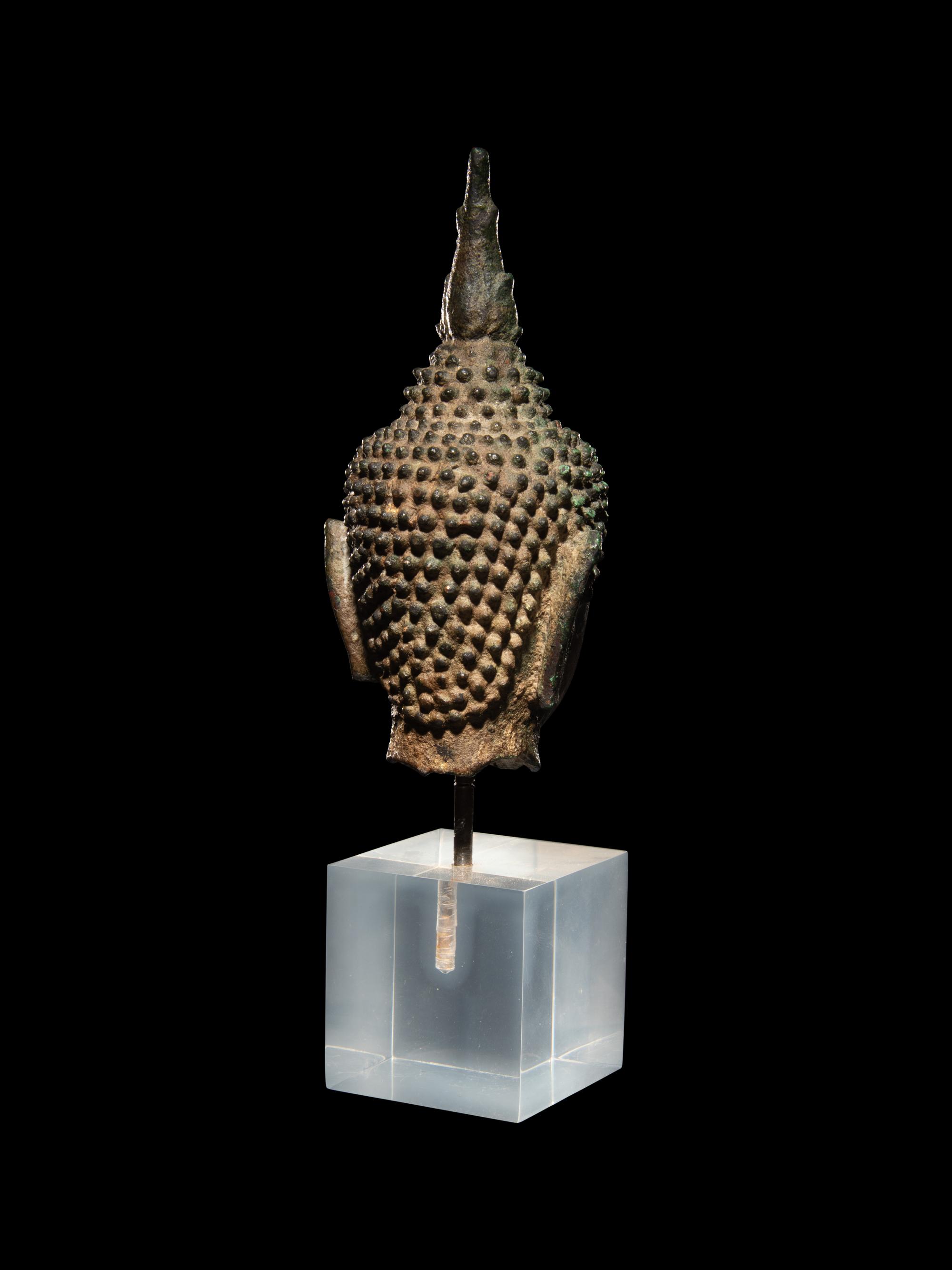 A Thai Bronze Head of Buddha