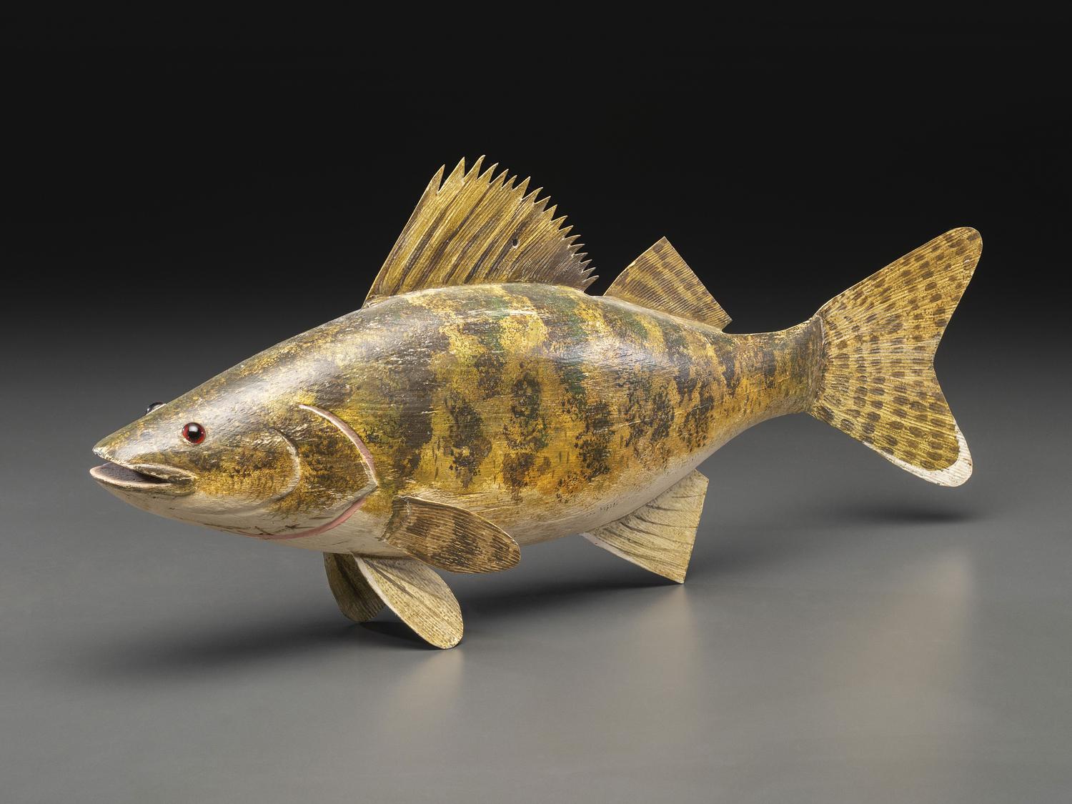 A Carved and Painted Wood Walleye Decoy