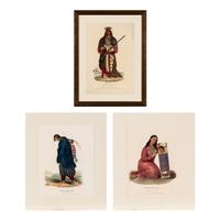 [McKenney, Thomas L. and James Hall]. Group of 3 prints from "The History of the Indian Tribes of North America"