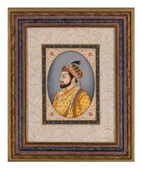A Pair of Indian Gouache Portraits of Man and Woman