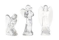 Three Baccarat Glass Figures Height of tallest 6 inches.
