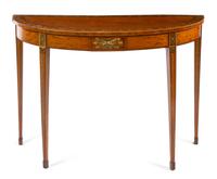 A George III Style Painted Satinwood Console Table Height 32 x width 43 x depth 17 inches. — 19TH CENTURY