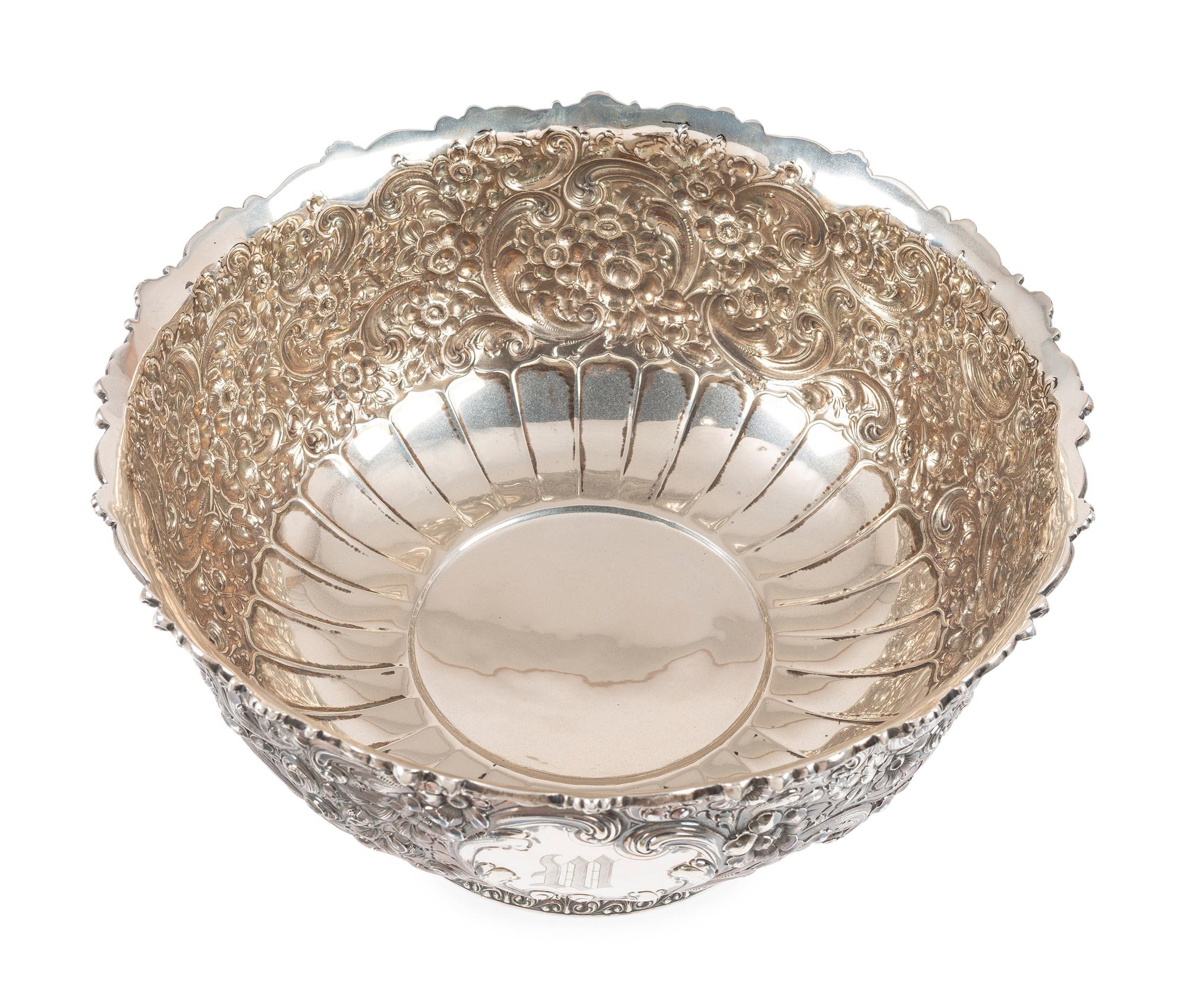A Dominick & Haff Repousse Silver Punchbowl