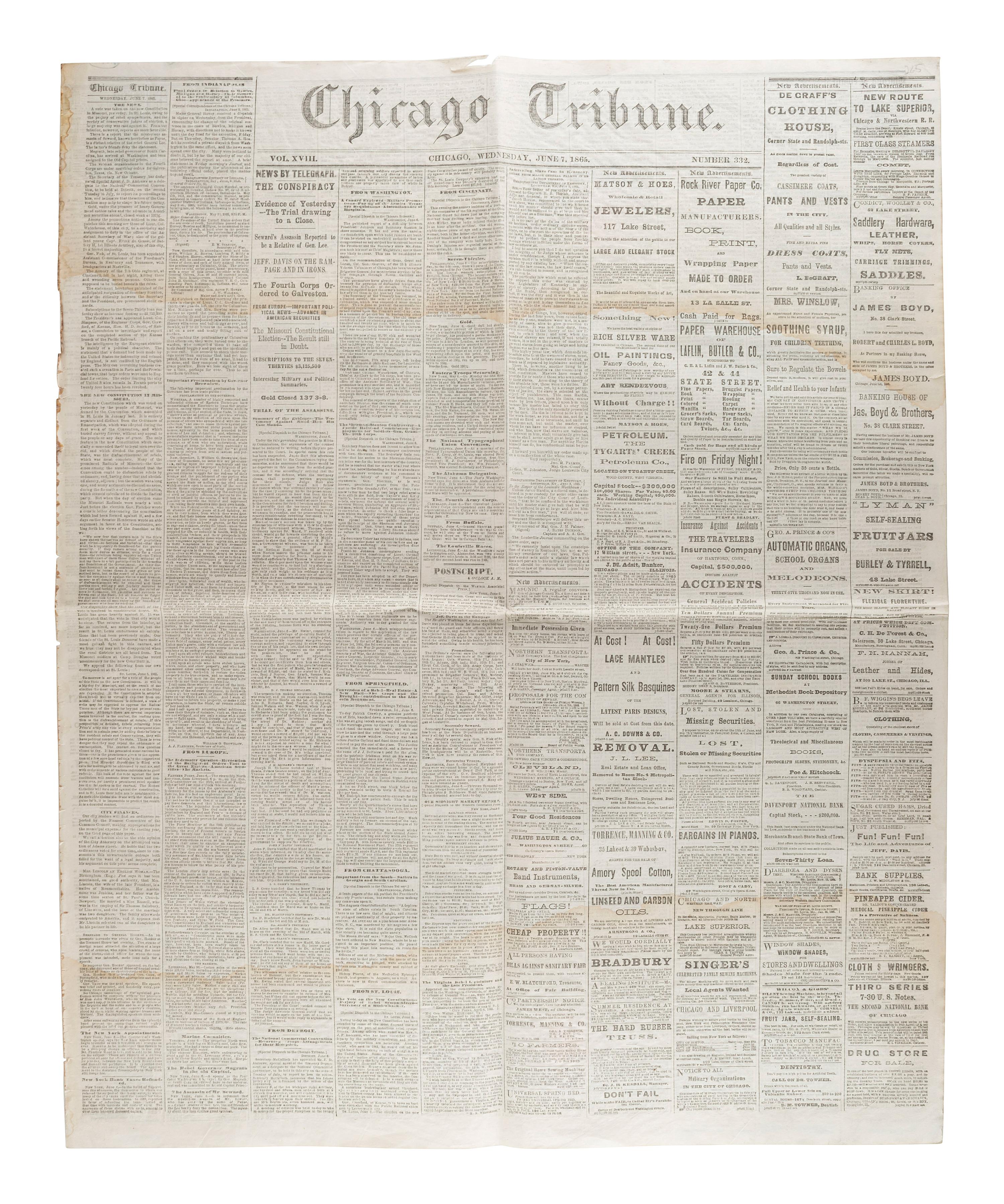 [CIVIL WAR]. A group of Civil War-era newspapers, comprising: