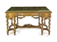 A Napoleon III Giltwood and Onyx Center Table