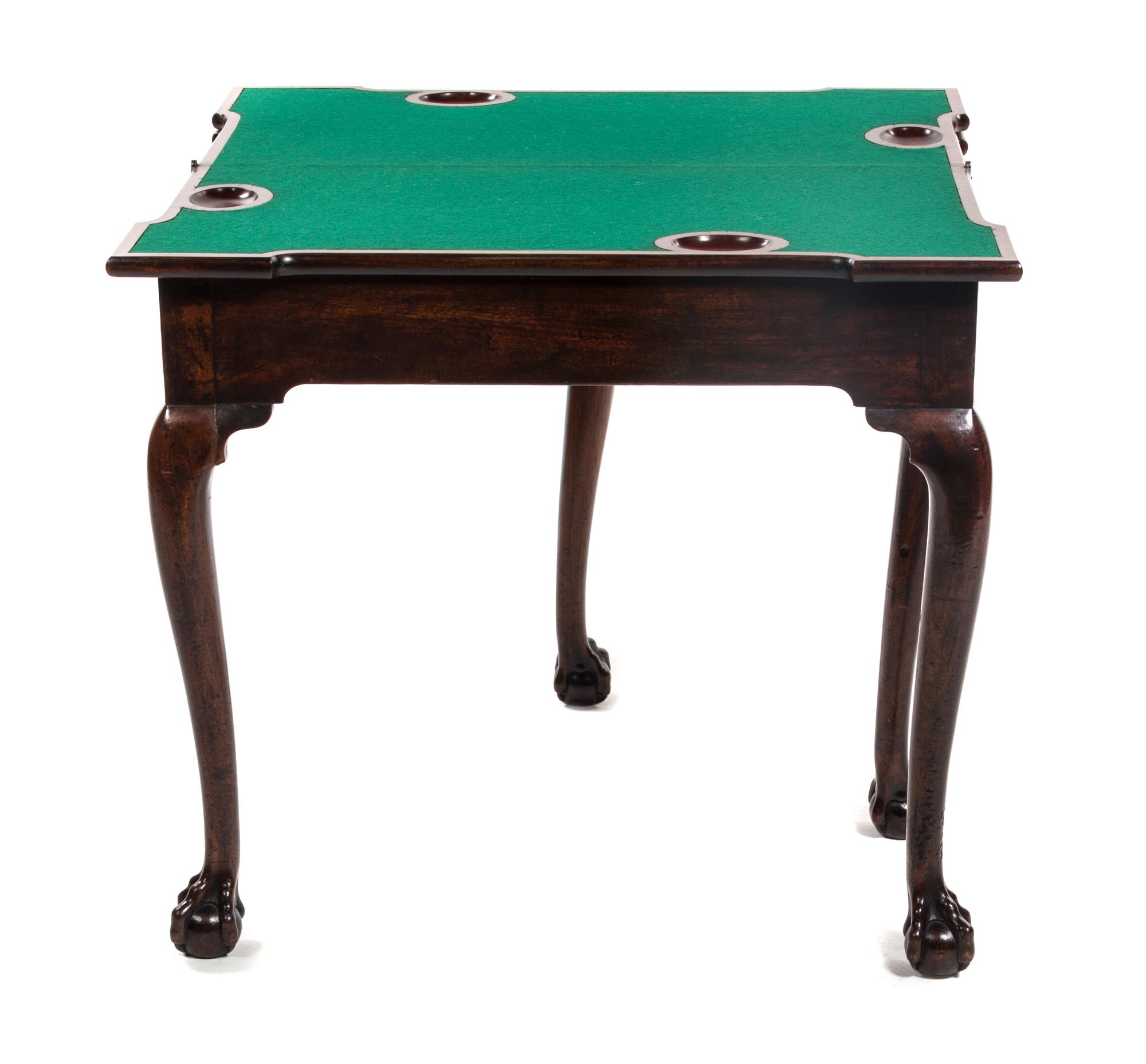 A Chippendale Mahogany Game Table, 19TH CENTURY, Height 29 3/4 x width 32 1/4 x depth 16 inches. — 19TH CENTURY,