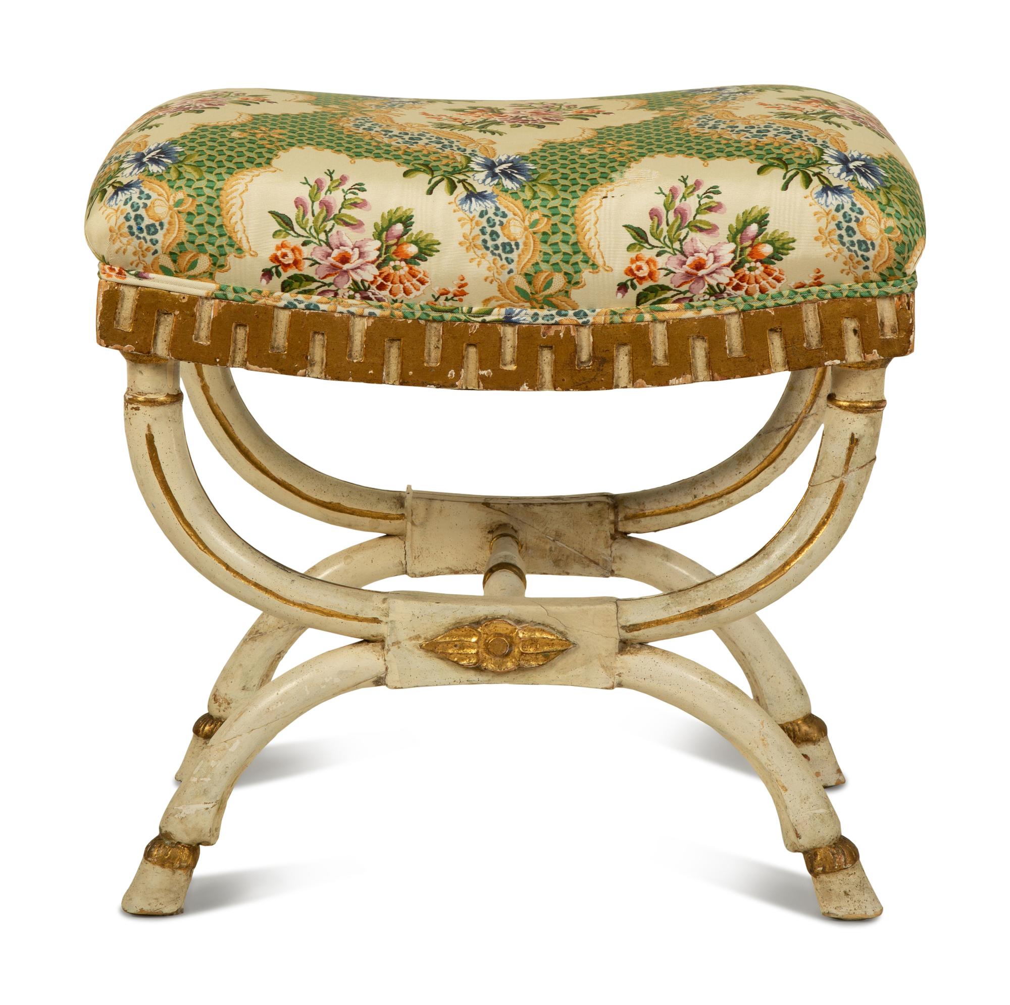 An Italian Neoclassical Style Painted Tabouret — 19TH CENTURY