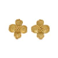 TIFFANY & CO., YELLOW GOLD 'DOGWOOD' EARCLIPS