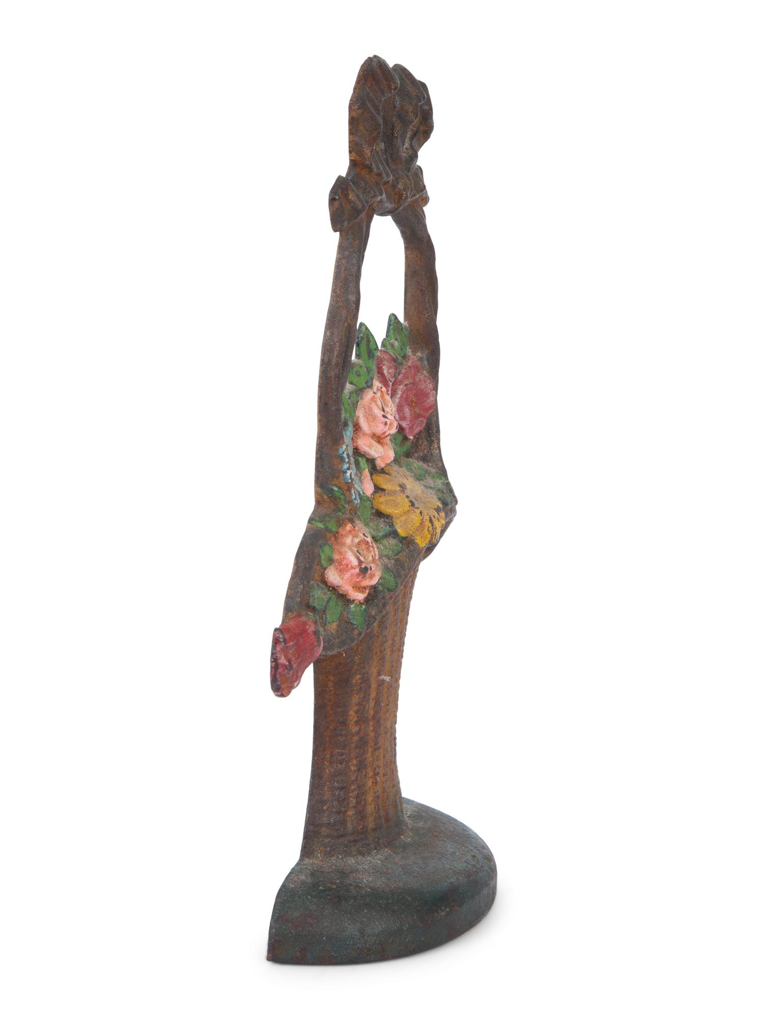 Two American Painted Iron Door Stops