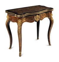 A Napoleon III Boulle Marquetry Flip-Top Table