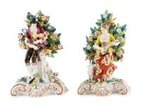 A Pair of Chelsea Porcelain Figures