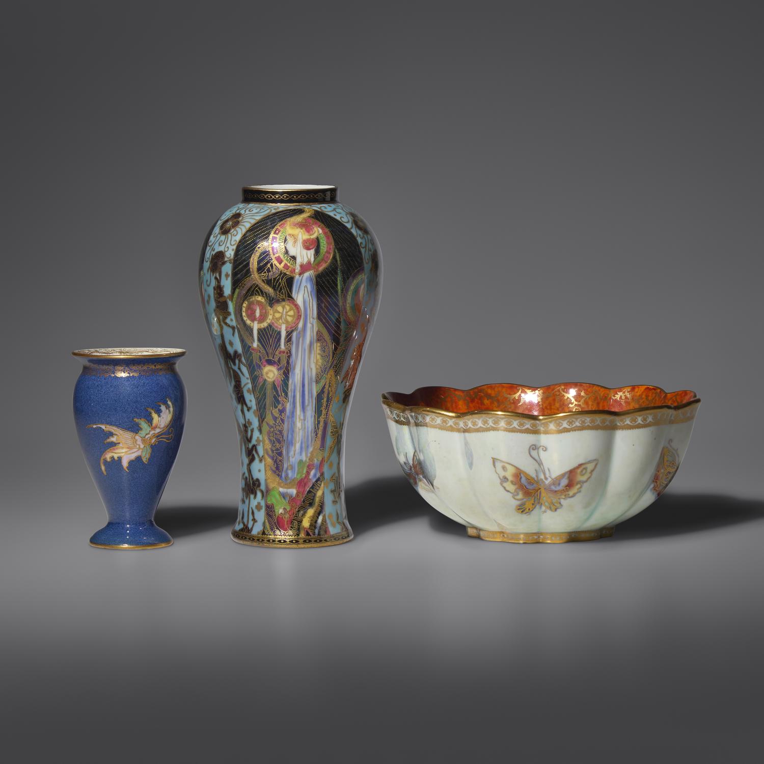 Group of 3 Fairyland Lustre articles