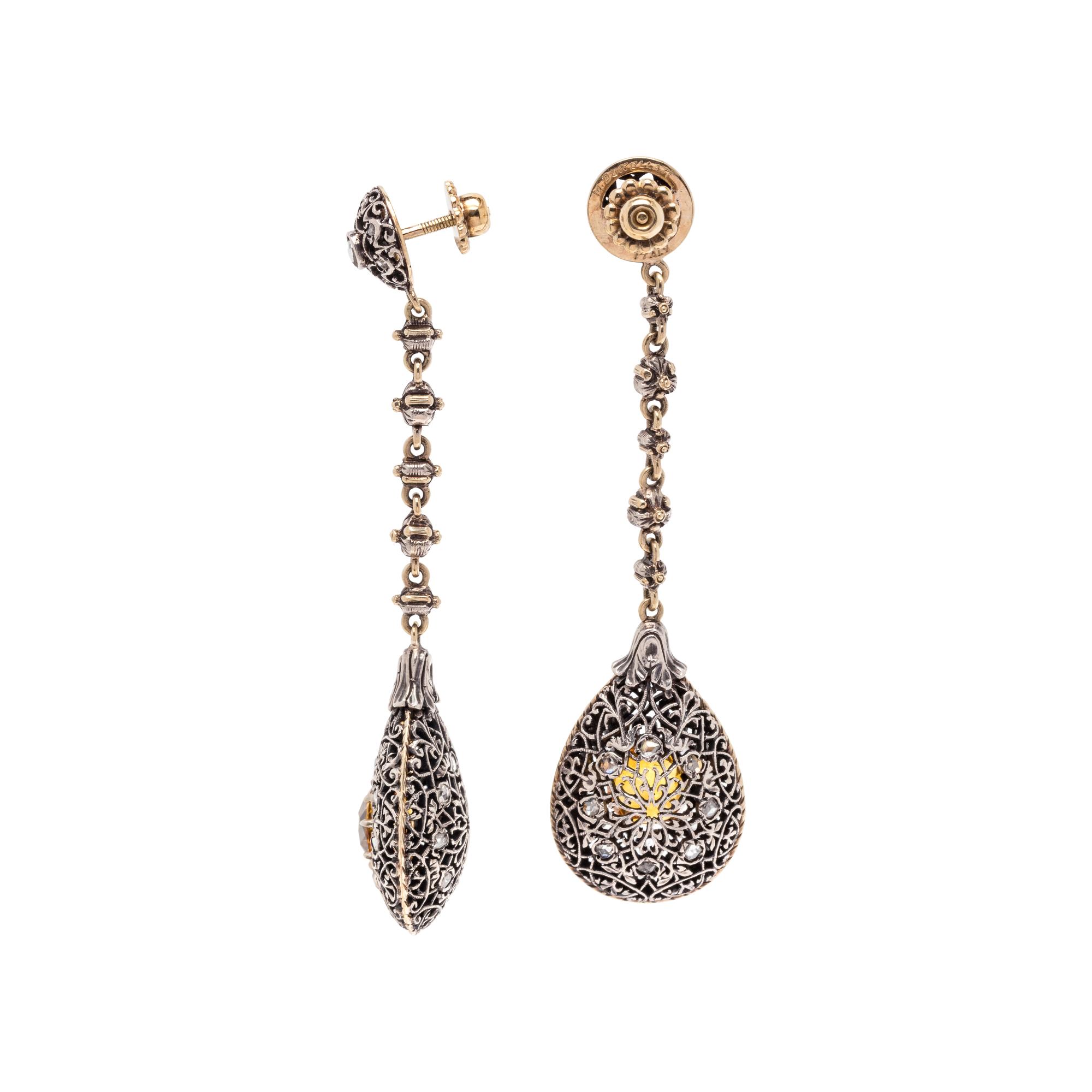 MARIO BUCCELLATI, YELLOW SAPPHIRE AND DIAMOND EARRINGS