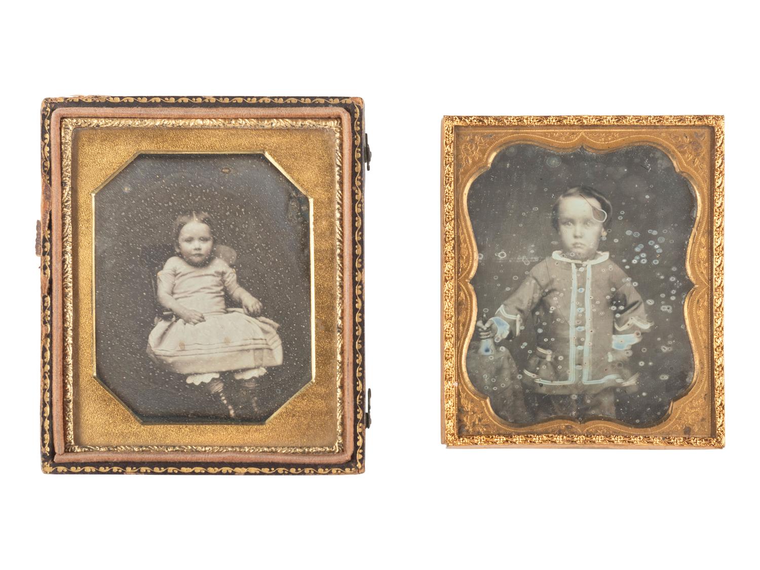 [EARLY PHOTOGRAPHY]. 30 daguerreotypes of children in sixth plate cases.
