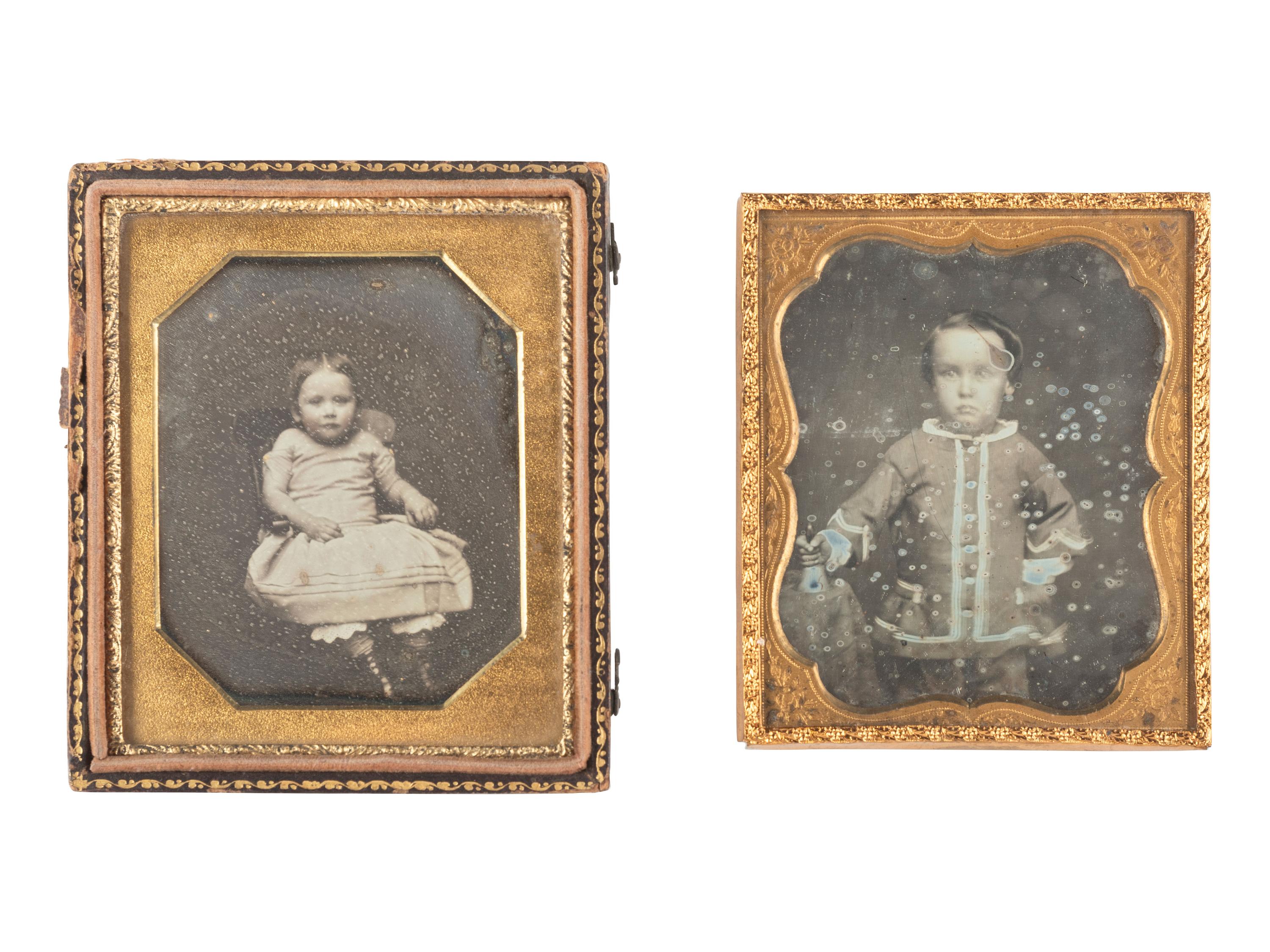 [EARLY PHOTOGRAPHY]. 30 daguerreotypes of children in sixth plate cases.