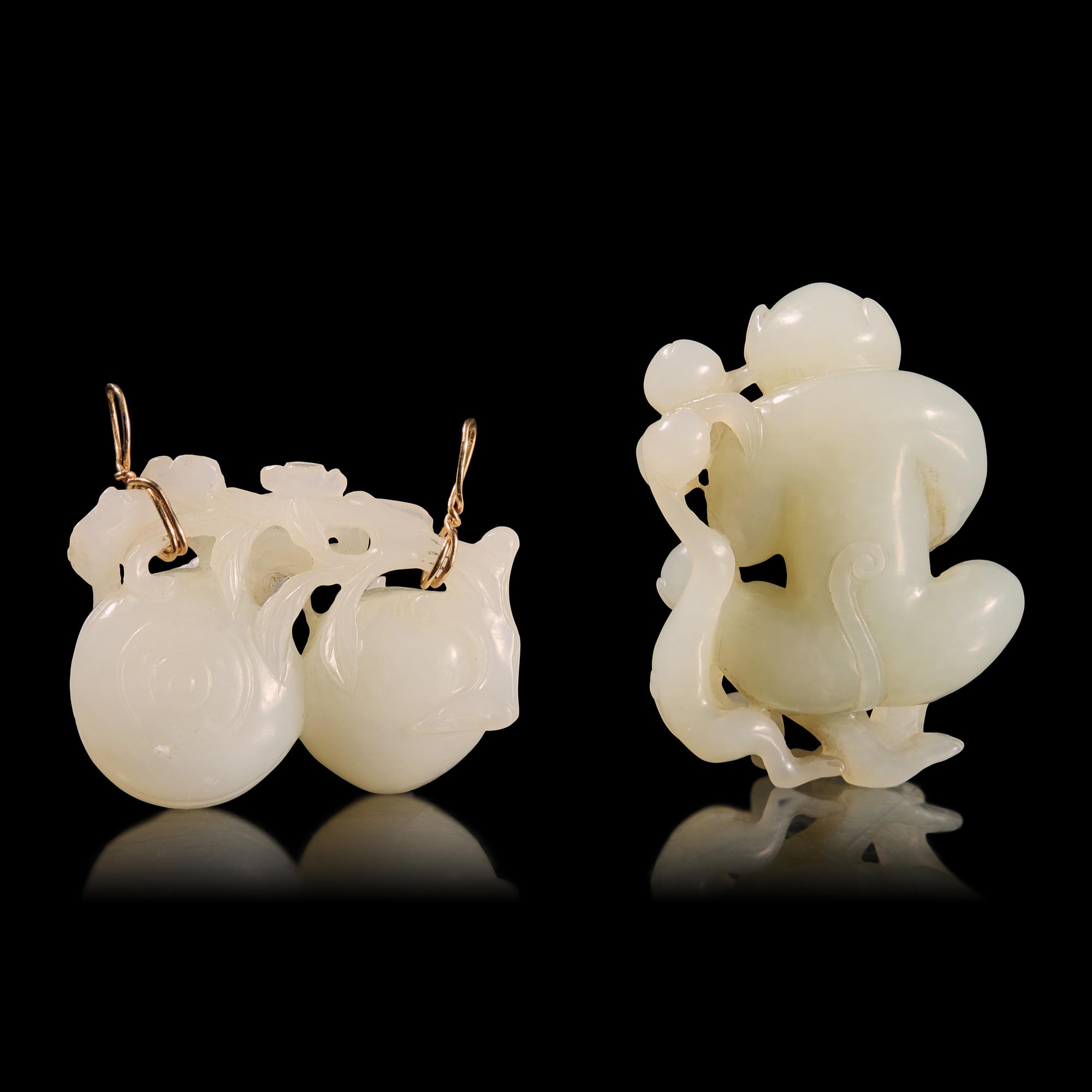 Two Chinese Jade Carvings — 玉把件兩枚