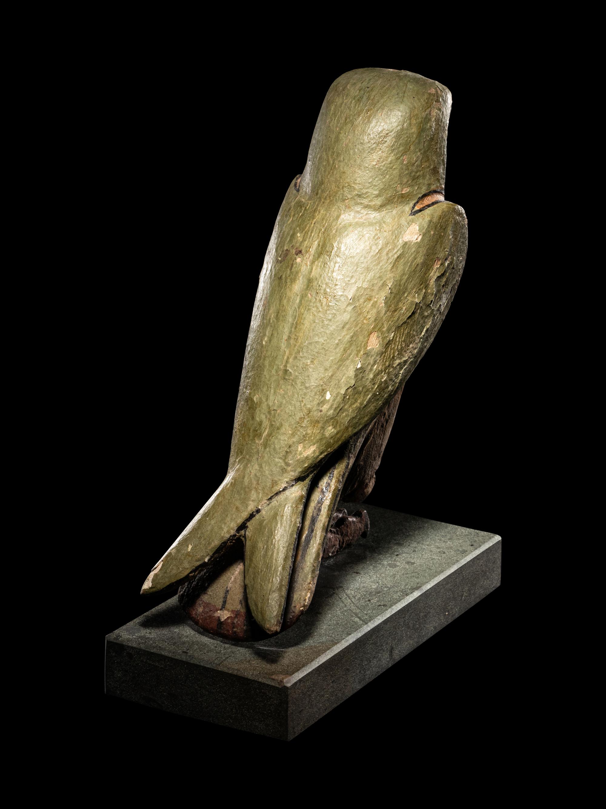 An Egyptian Painted Wood Falcon