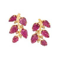 PINK TOURMALINE AND COLORED DIAMOND EARRINGS