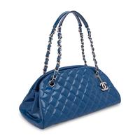Chanel, Blue Patent Leather Bowling Bag