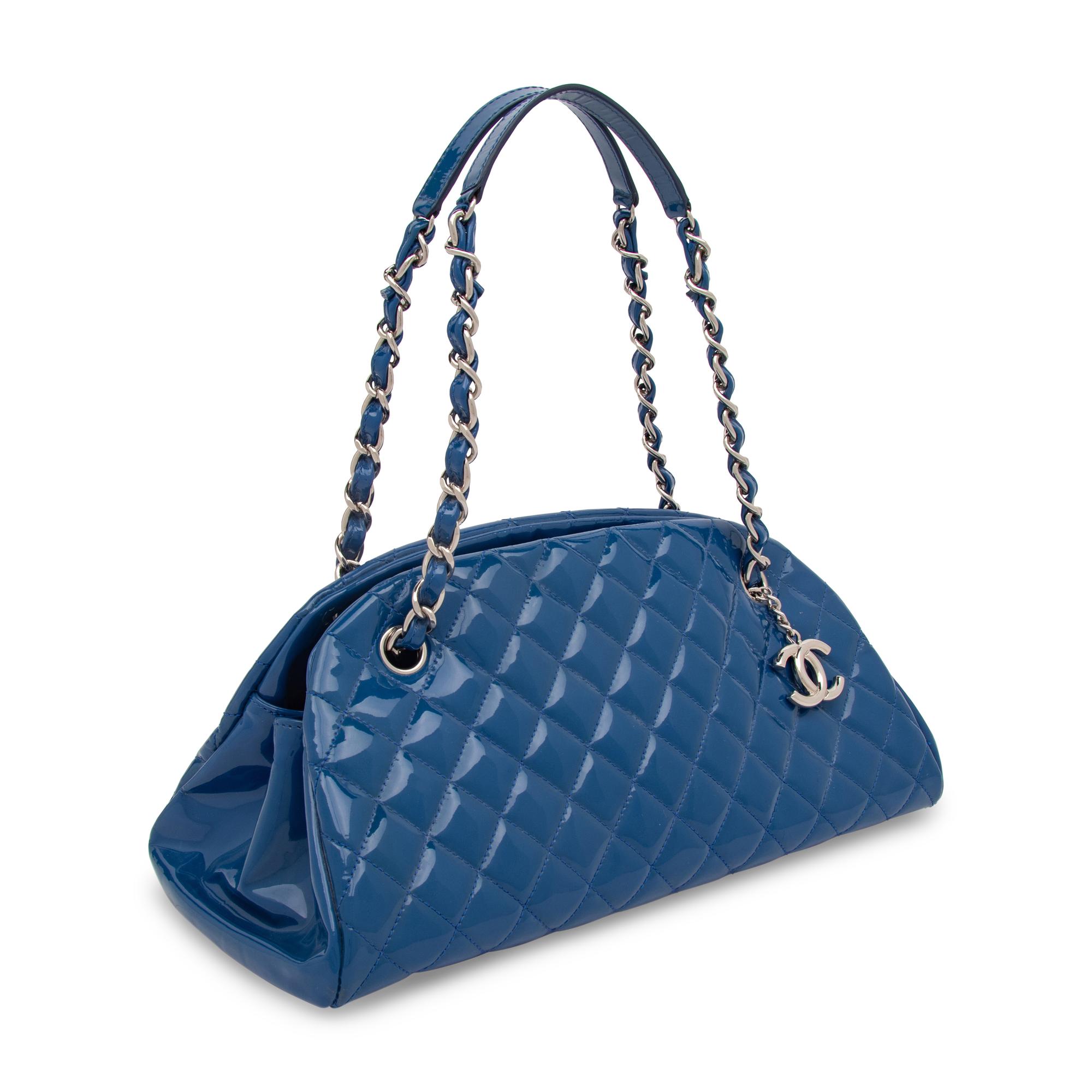 Chanel, Blue Patent Leather Bowling Bag
