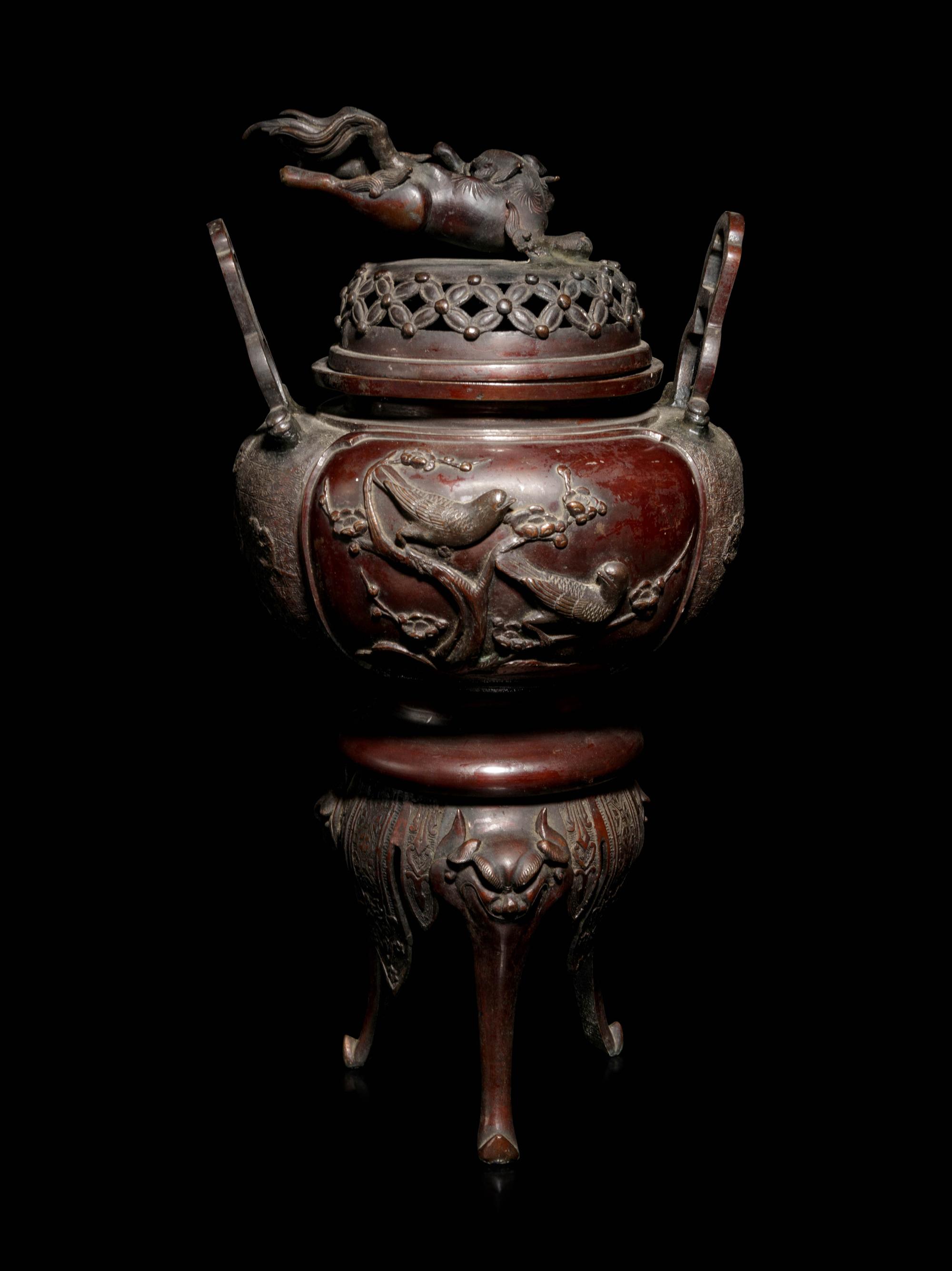 A Japanese Bronze Incense Burner