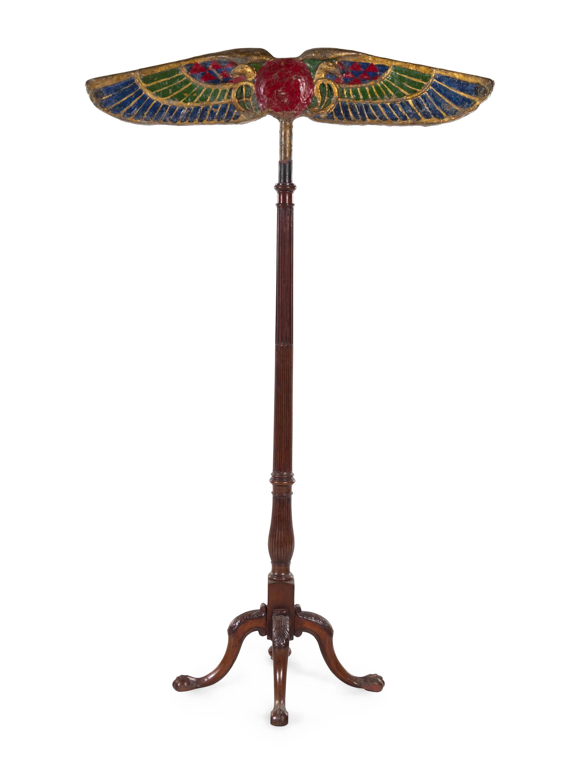An Egyptian Revival Papier-Mâché Staff Head