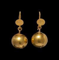 A Pair of Roman Gold Sphere-Drop Earrings