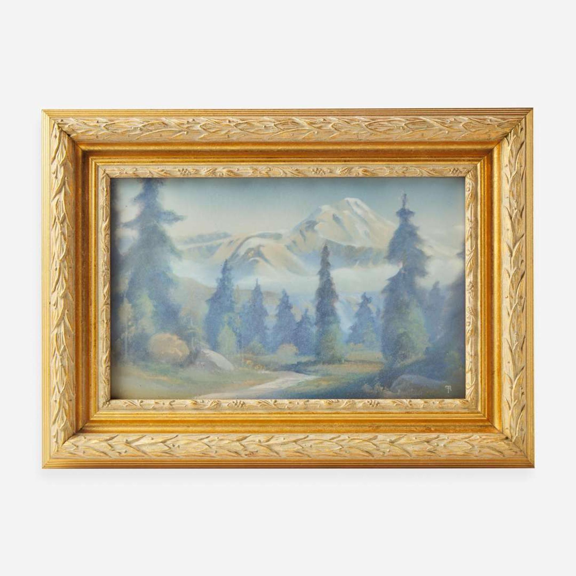 Fred Rothenbusch (American, 1876-1937) Two Scenic Vellum Plaques, Rookwood Pottery, USA, 1920 and 1924