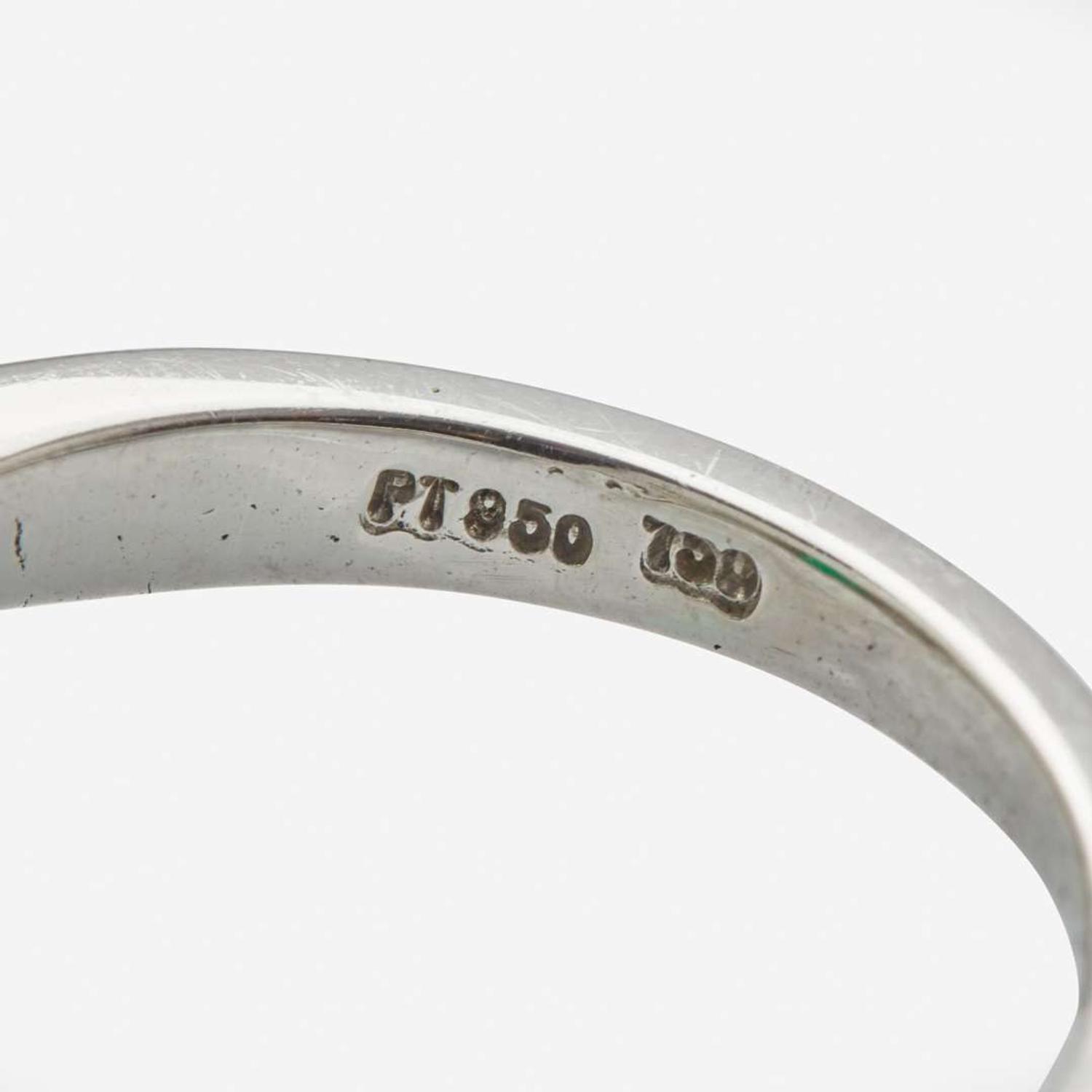 A Tiffany & Co. Platinum, Diamond, and Emerald Ring