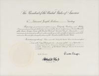 [PERKINS, Edward Joseph (1928-2020)]. A group of 9 documents or photographs by Presidents Nixon, Reagan, or Bush to Perkins, presumably with secretarial or facsimile signatures, including: