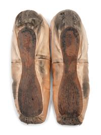 Collection of Margot Fonteyn Items: A Pair of Pointe Shoes, Two Head Pieces, Two Photographic Prints, 1960s