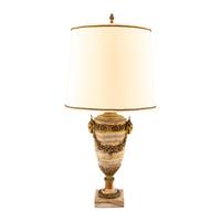 A Neoclassical Style Gilt Bronze Mounted Onyx Urn-Form Lamp