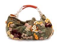 Etro Green Wool Boho Bag,