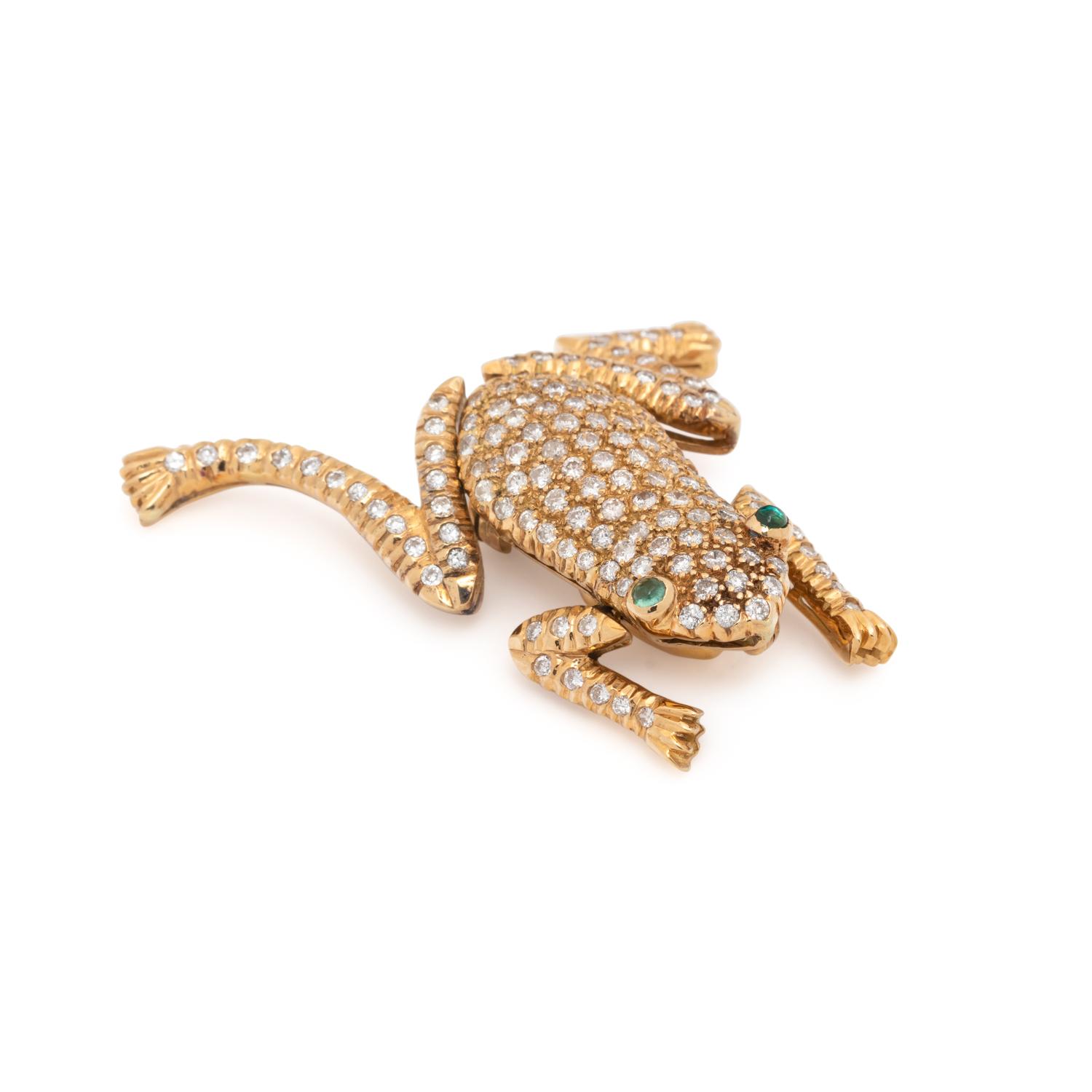 DIAMOND FROG BROOCH