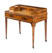 An Edwardian Style Marquetry 'Carlton House' Desk