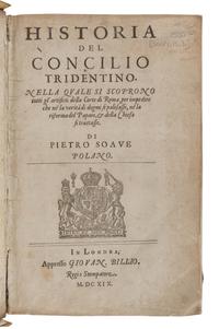 SARPI, Paolo (1552-1623). Historia del Concilio Tridentino. London: John Bill, 1619.