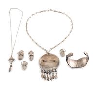 Zuni Silver and Channel Inlaid Jewelry