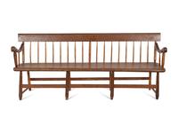 An American Red-Painted Hall Bench