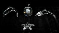 Four Crystal Desk Ornaments Length of longest 6 1/4 inches. — 20TH CENTURY