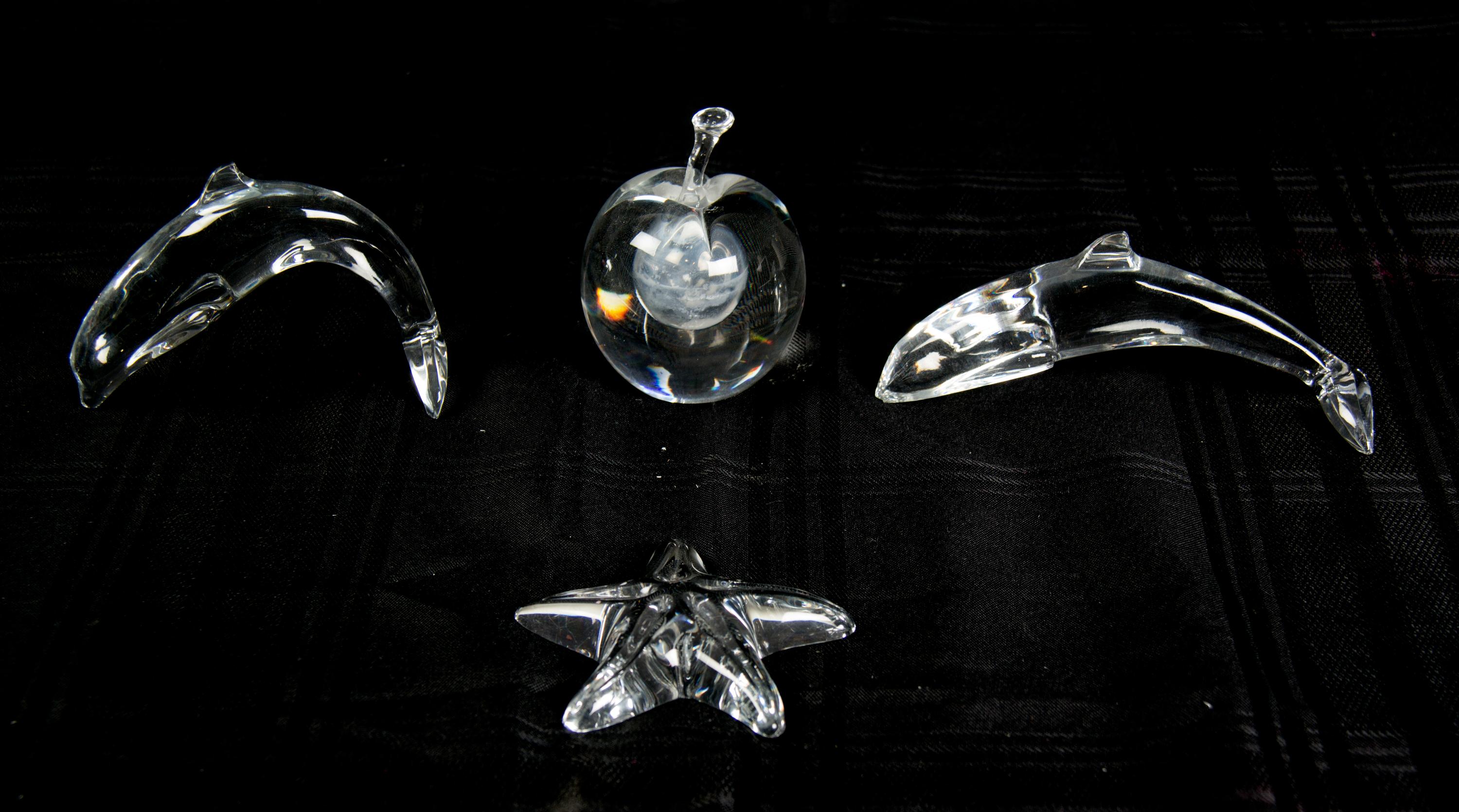 Four Crystal Desk Ornaments Length of longest 6 1/4 inches. — 20TH CENTURY